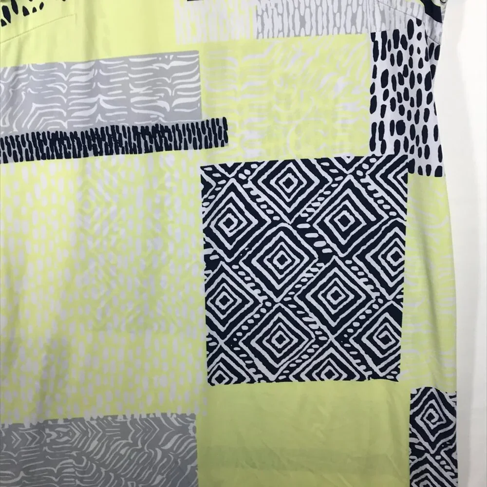 Easy Wear By Chico's Women's 1 Yellow Short Sleeve Dress - Picture 3 of 9